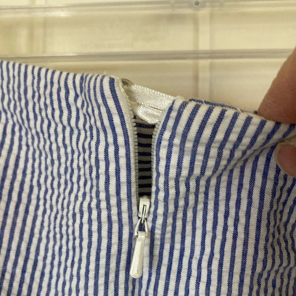 Brooks Brothers Womens Classic Blue White Striped Seersucker Pencil Skirt SZ 10P - Picture 5 of 9